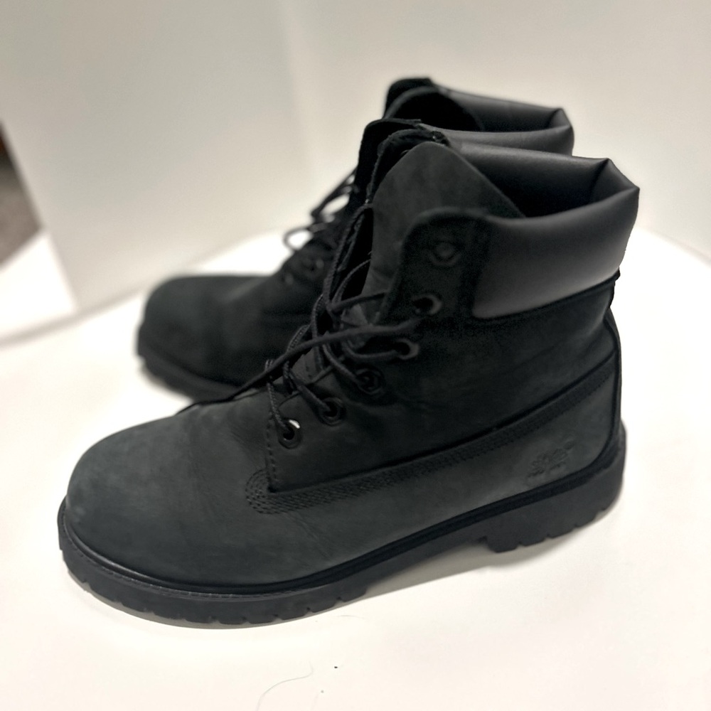 Black Leather Timberlands